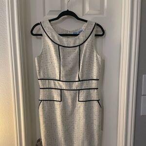 ANTONIO MELANI Cream and Black Midi Dress